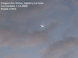 La Luna, Venus y J�piter