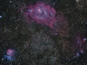 M 8 (laguna), M 20 (Tr�fida) y NGC 6559