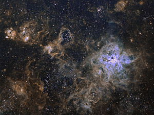 Nebulosa de la Tarntula (paleta Hubble)